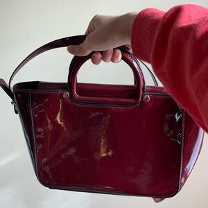 Zara shiny maroon color bag